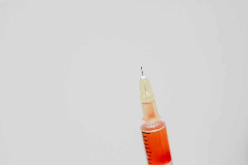 Close up shot of a syringe used for microneedling